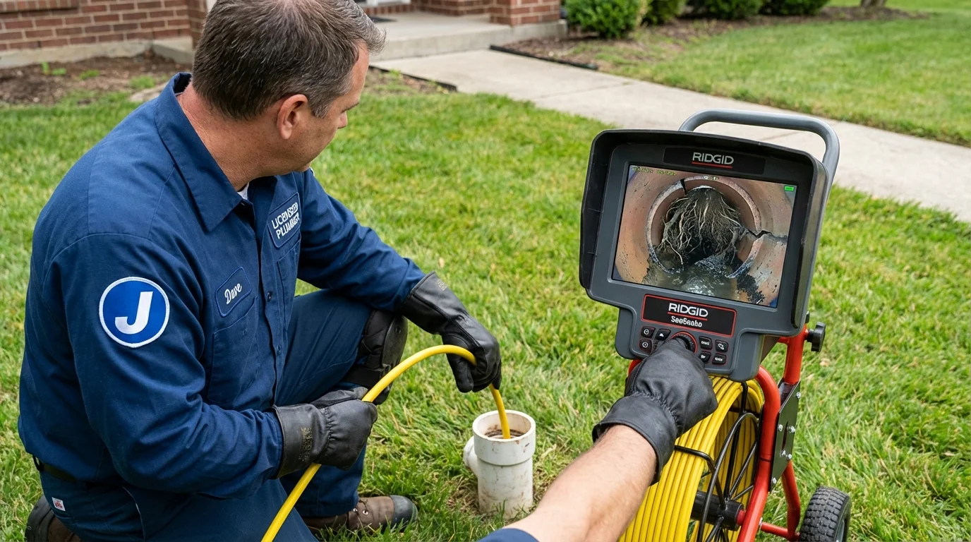 Sewer camera inspection being performed by Johns Plumbing LLC in Havre